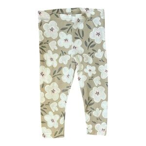 Carter’s casual Floral Print grey leggings pull-on elastic waist Girls 18 Mo
